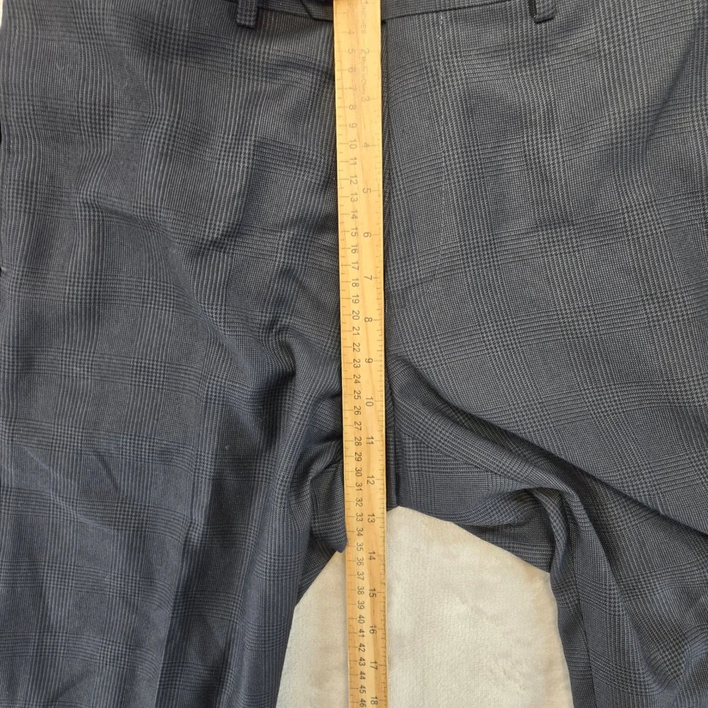 Ralph Lauren Dress Pants Mens 34x30 Black Glen Plaid Excellent Flat Front